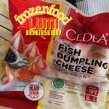 Cedea fish Dumpling cheese 500gr Cedea-fish-Dump_2oa.jpg Jogja Frozen Food Condong Catur Cedea Fish Dumpling Cheese terbuat dari ikan yang telah diproses. Yang membuatnya begitu special adalah lelehan keju yang terdapat pada inti (tengah-tengah) dumpling.
