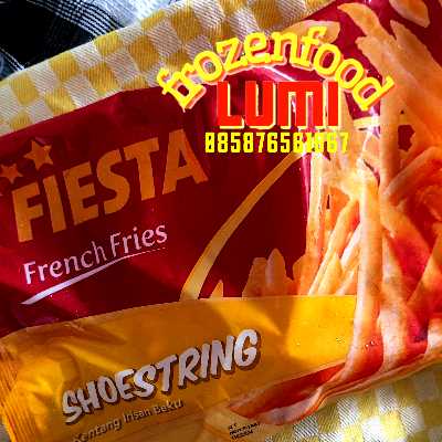 Frozen Food Jogja    Sedia  Fiesta French Fries Shoestring 500gr Terbuat dari kentang berkualitas tinggi dengan potongan berbentuk panjang 